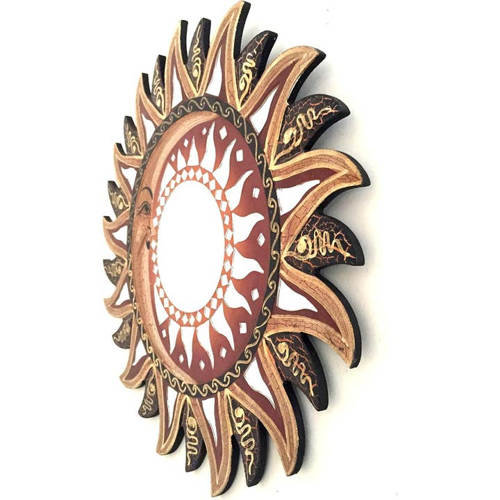 OMA - Eclectic Home - Wholesale Wall Mirror - Celestial Moon Wall Decor Mirror Mosaic Glass Mix Colors 16"3