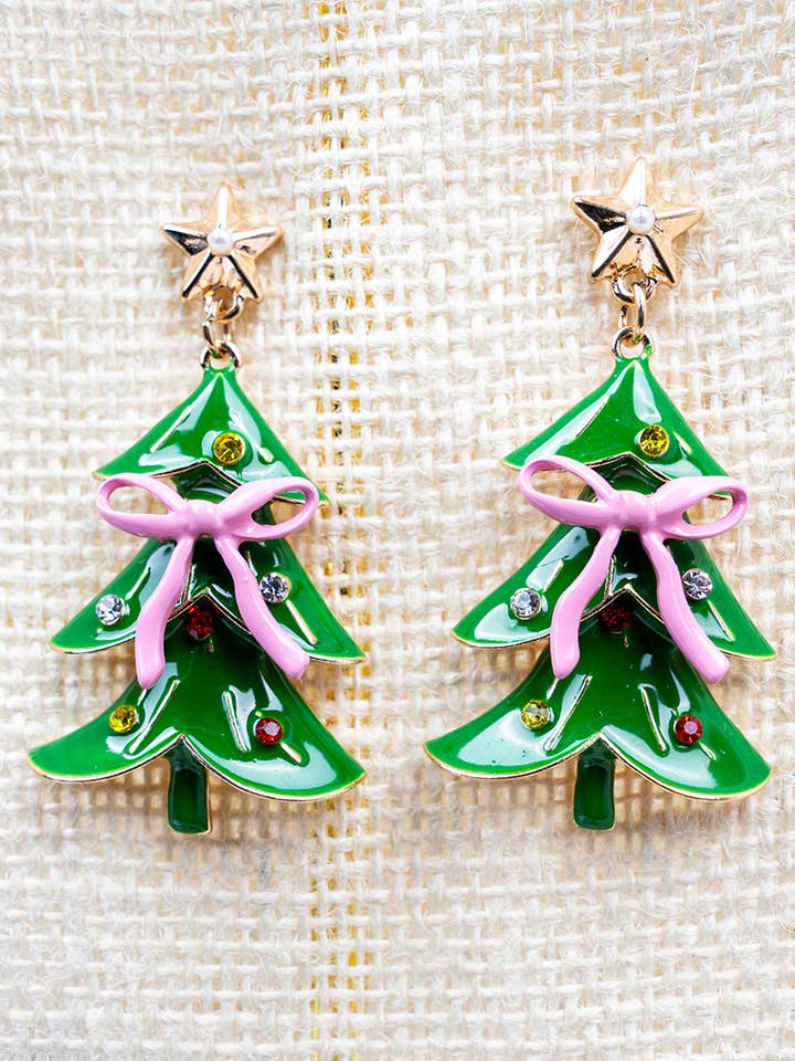 Green Holiday Glam Earrings for wholesale by Wholesale Accessory Market