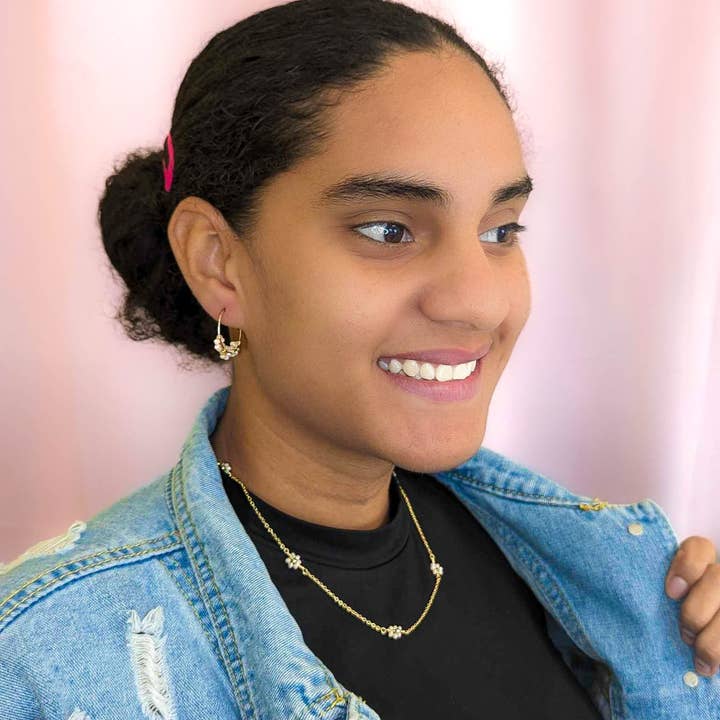 Alegria Accessories Inc. - Wholesale Hoop Earrings - Daisy gold earrings1