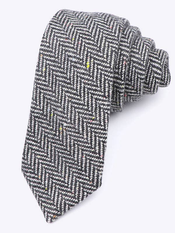 Cravatta Tartan Grigia n°1 Uomo in Lana «Norbert» per la vendita all'ingrosso da parte di Unipap's