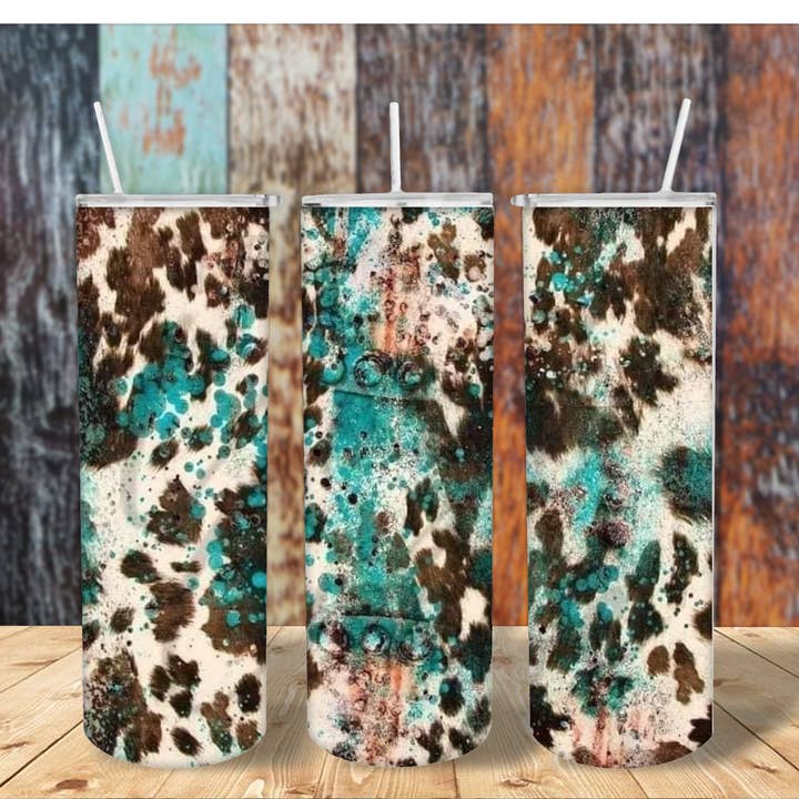 Imprimé Blue Cow de 20 oz pour la vente par FloBama Girls Wholesale