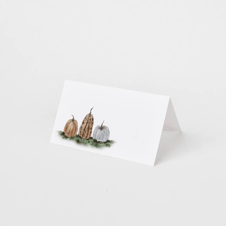 Fall Pumpkins Folded Place Card Set for wholesale by Raechelle Marie
