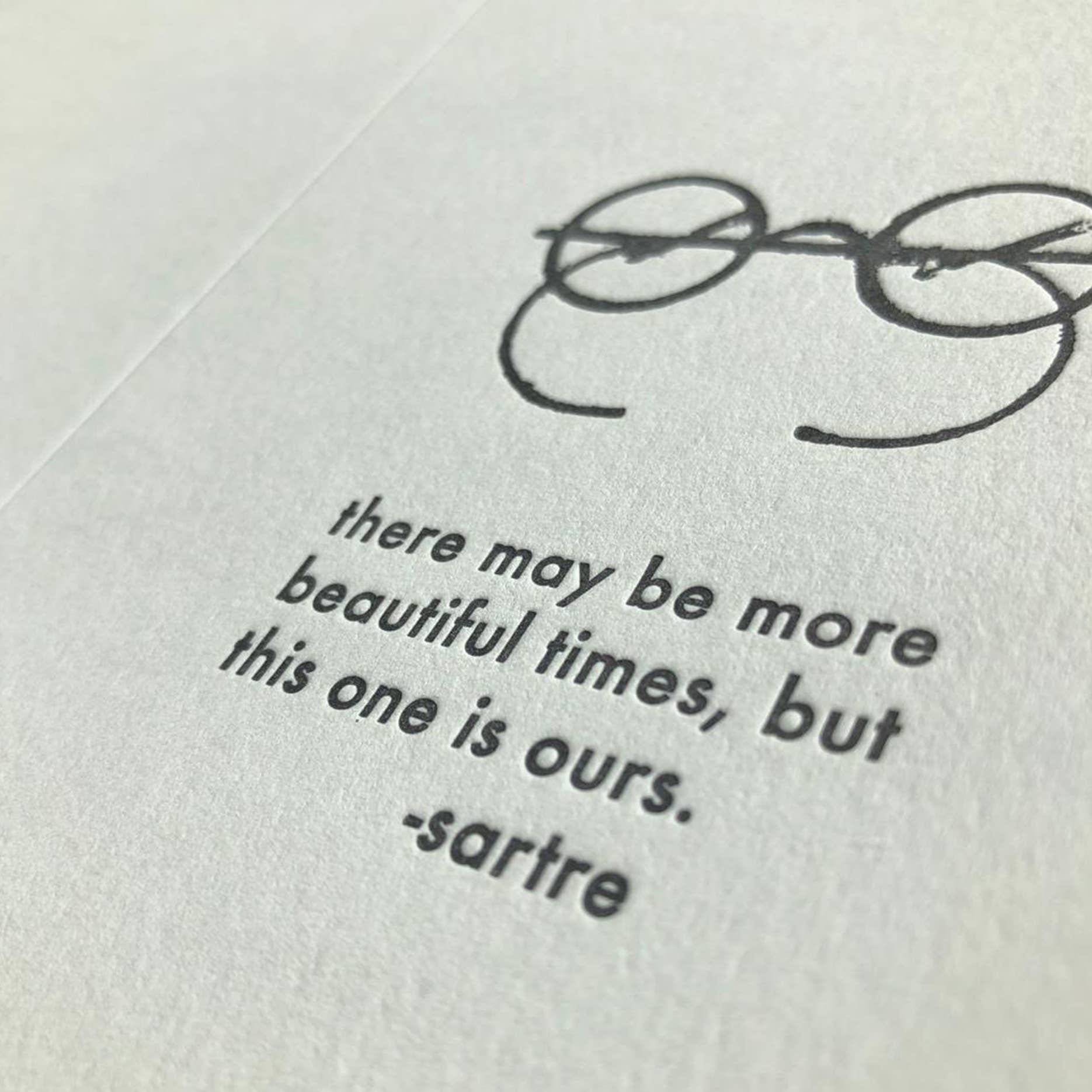 Willowcrest Press – Großhandel Grußkarten für den Alltag – Sartre - Zitat (Lletterpress Grußkarte mit Umschlag)1