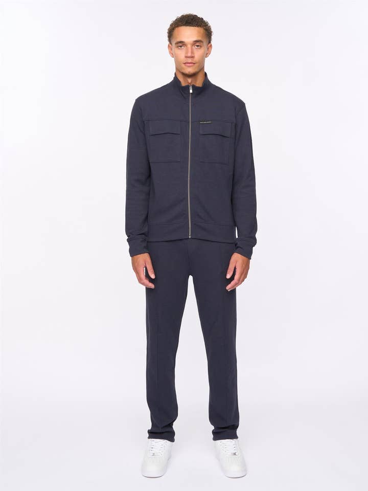 Tames Zip-Thru-Sweatshirt & Jogger-Set in Marineblau für den Großhandel von Duck and Cover