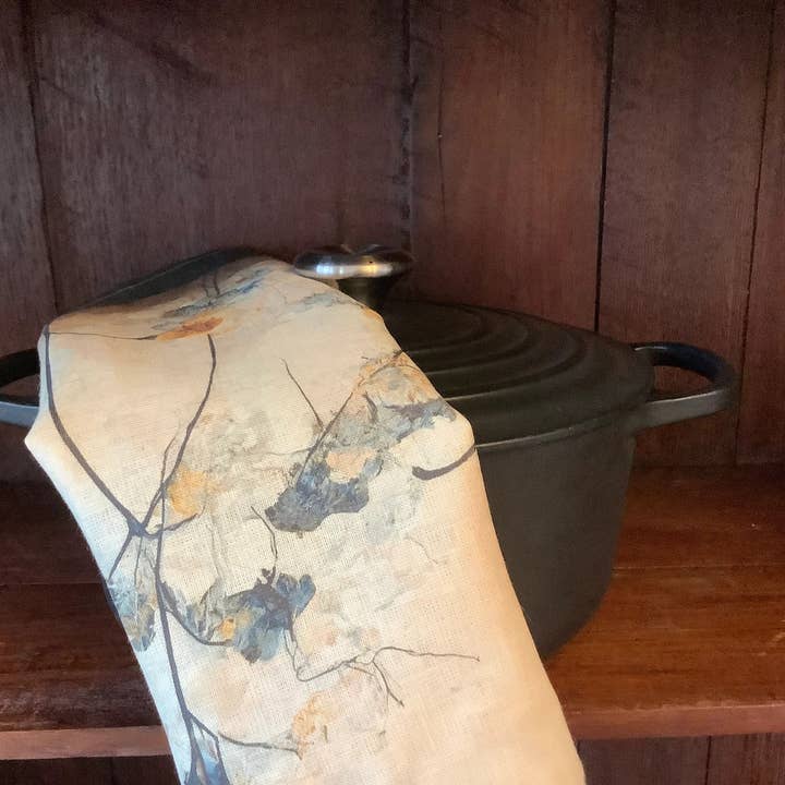 Suisse Maison de Lin - Wholesale Tea towel - Variety of Japandi Floral Linen Kitchen/Tea Towels with hook4