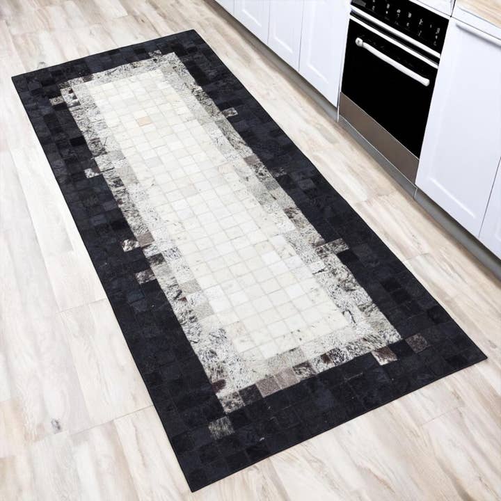 White & Grey Cowhide Rug, Area Rug for Home and Office Decor for wholesale by Karelias And Sons