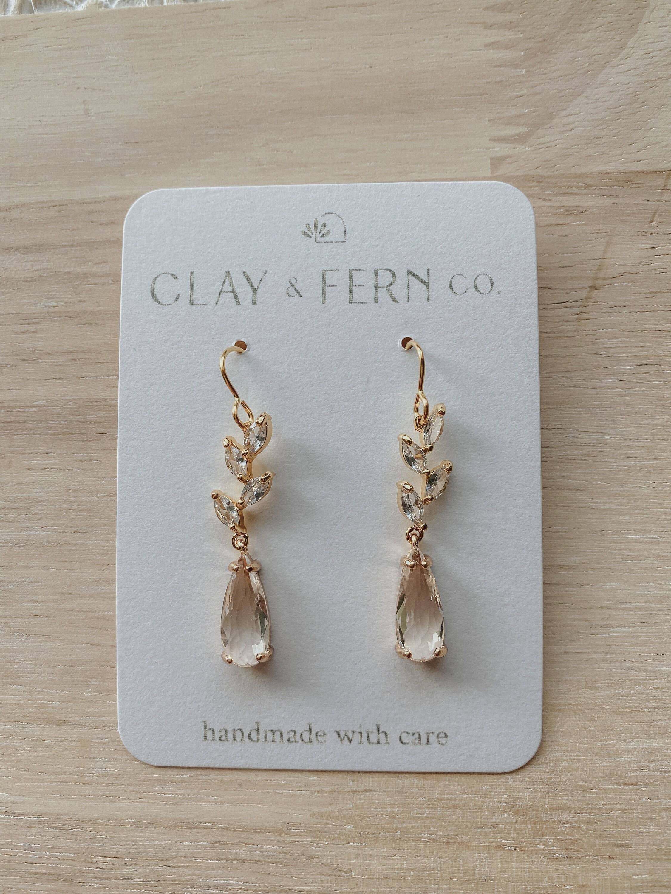 Clay & Fern Co. - Wholesale Dangle Earrings - Willow Earrings - Gold Wedding Jewelry0