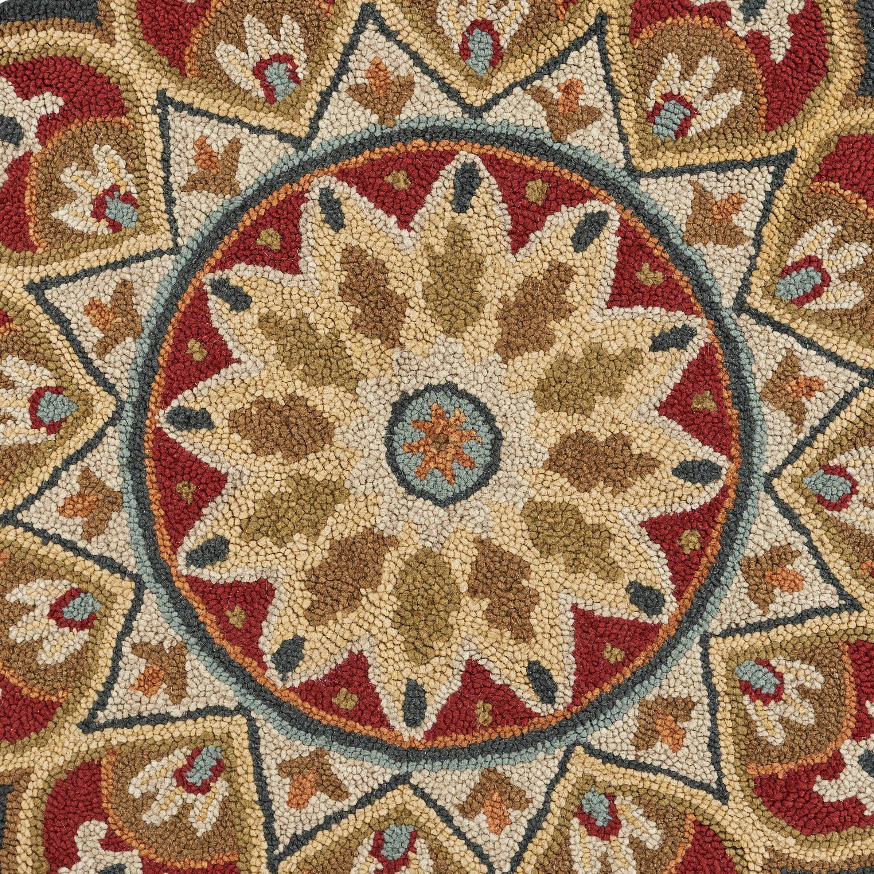 LR Home - Wholesale Area Rug - Raelyn Vintage Floral Hand-Tufted Wool Round Indoor Area Rug21