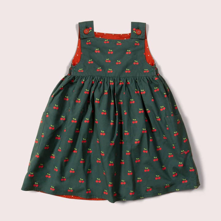 Vestido Pinny Reversível Azeitona por atacado de Little Green Radicals EU