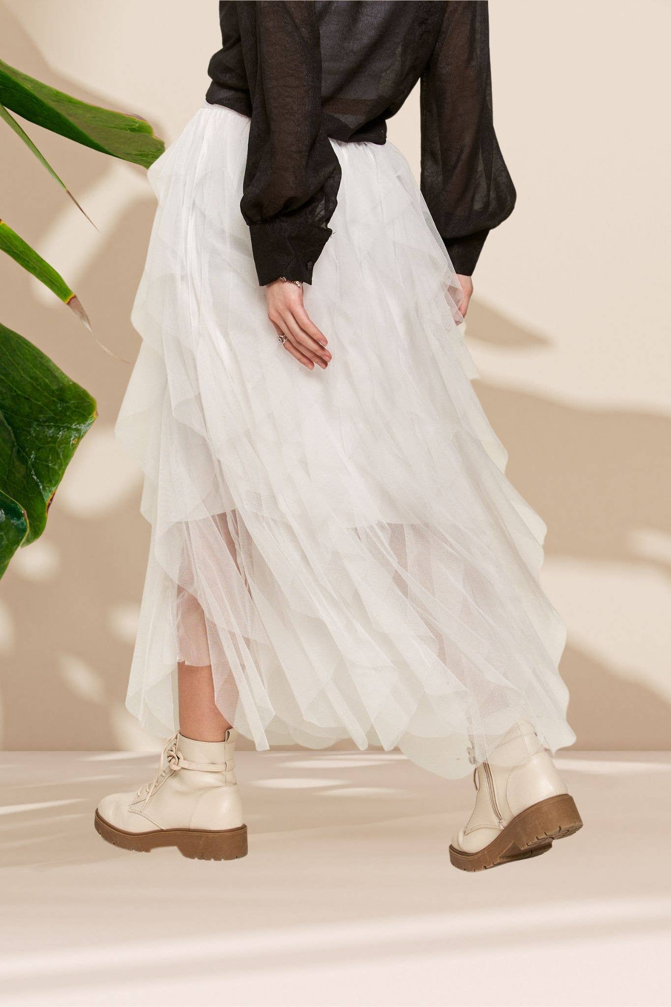 ADORA LA - Wholesale Skirt - Women's - CES3310 - RUFFLED TULLE MIDI SKIRT6