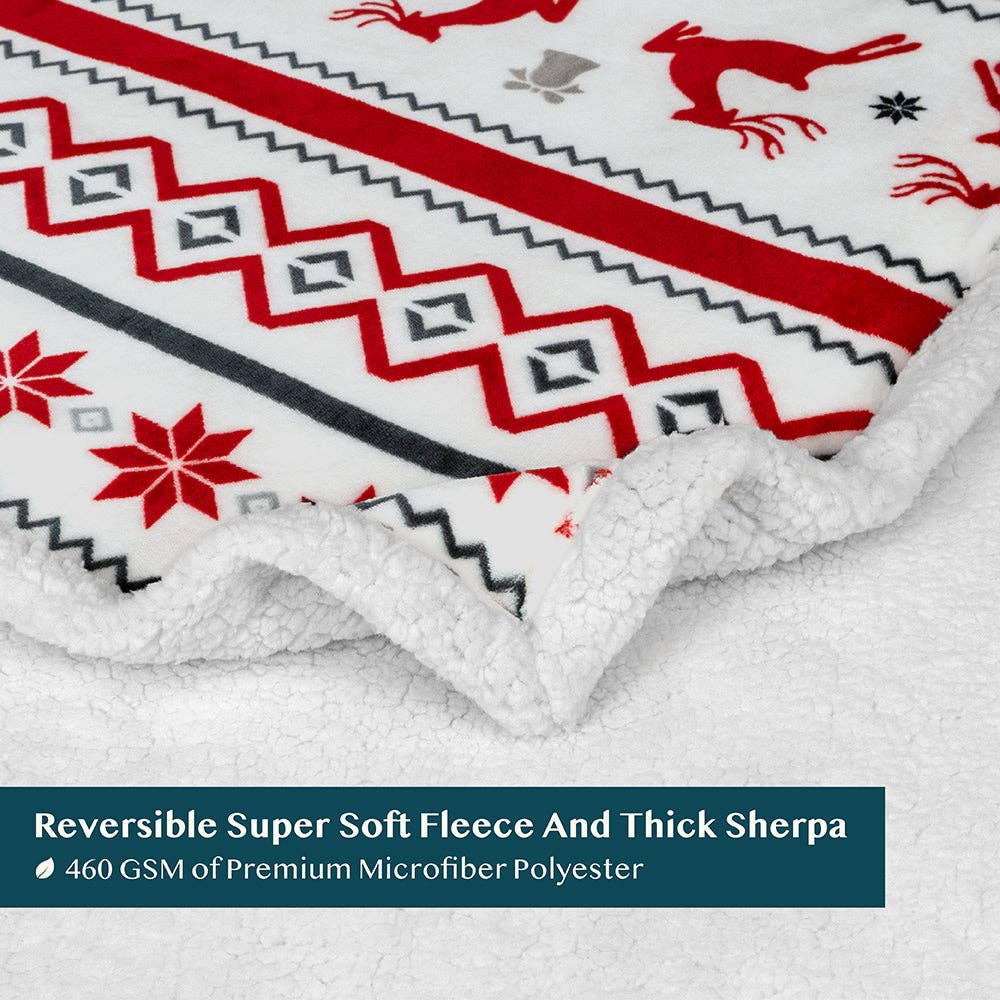 Pavilia - Vente Plaids - Plaid sherpa de Noël réversible67
