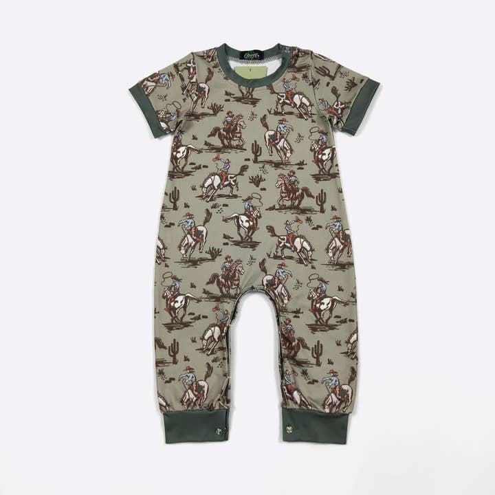 Army Lasso Boy Romper for wholesale by Clover Cottage