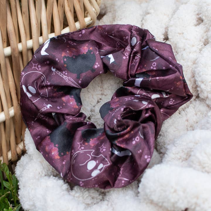 Meaggie Moos – wholesale Scrunchie - Women’s – Bookish Satin Scrunchie | Maroon Magic0