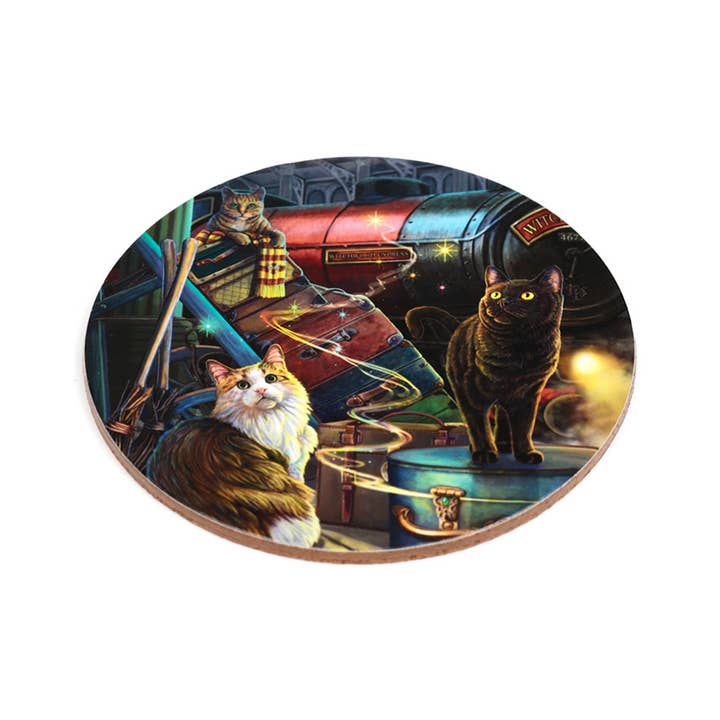 Puckator EU - Wholesale Coasters - Lisa Parker Magical Cats Set of 4 Cork Coasters (New 2025)4