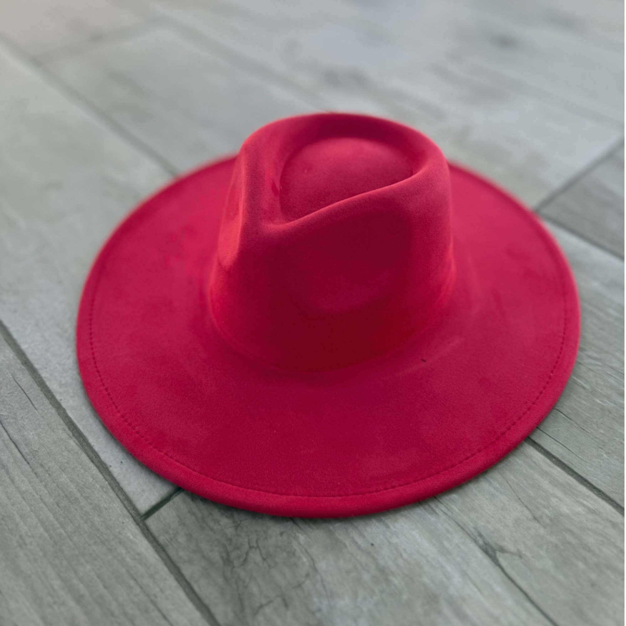 Queens INC - Wholesale Fedora - Women's - 🤎 Vegan Suede Wide Brim Rancher Hat – Unisex, 4" Flat Brim6