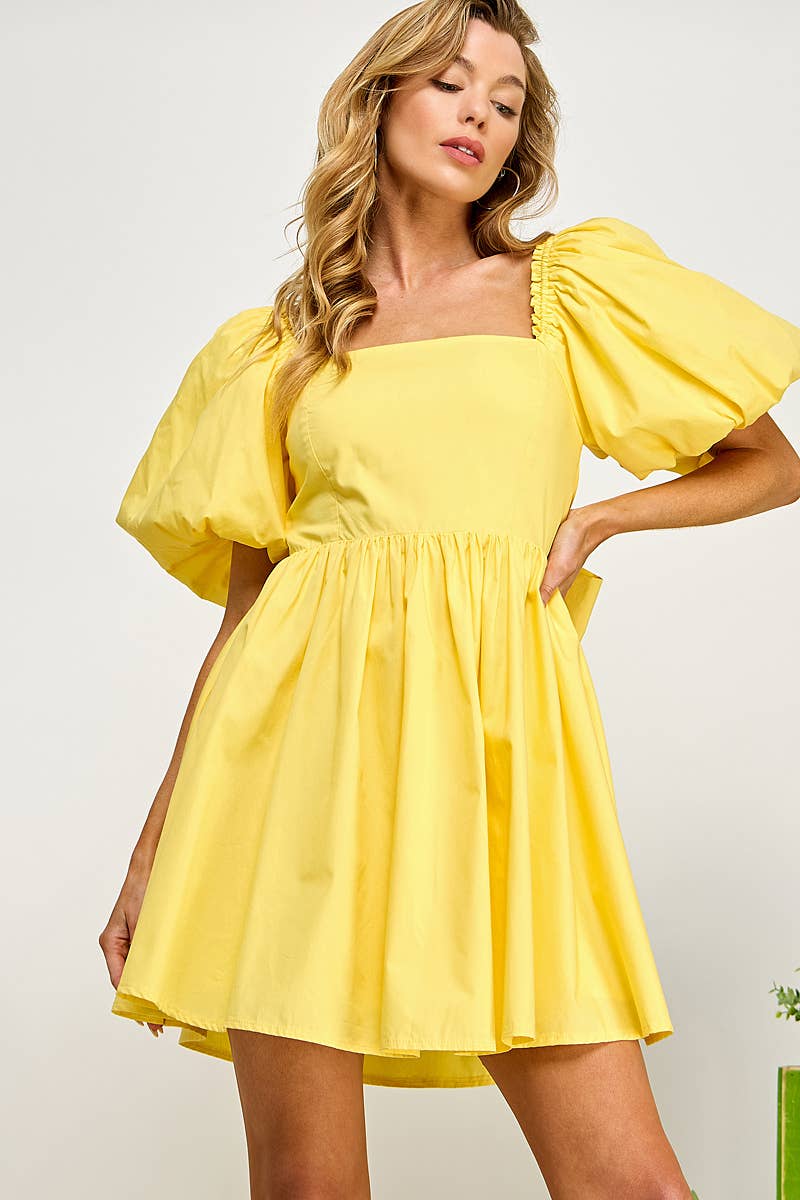 Sweet Lemon - Wholesale Dress - Women's - Cloudpuff Bow-Back Mini Dress1