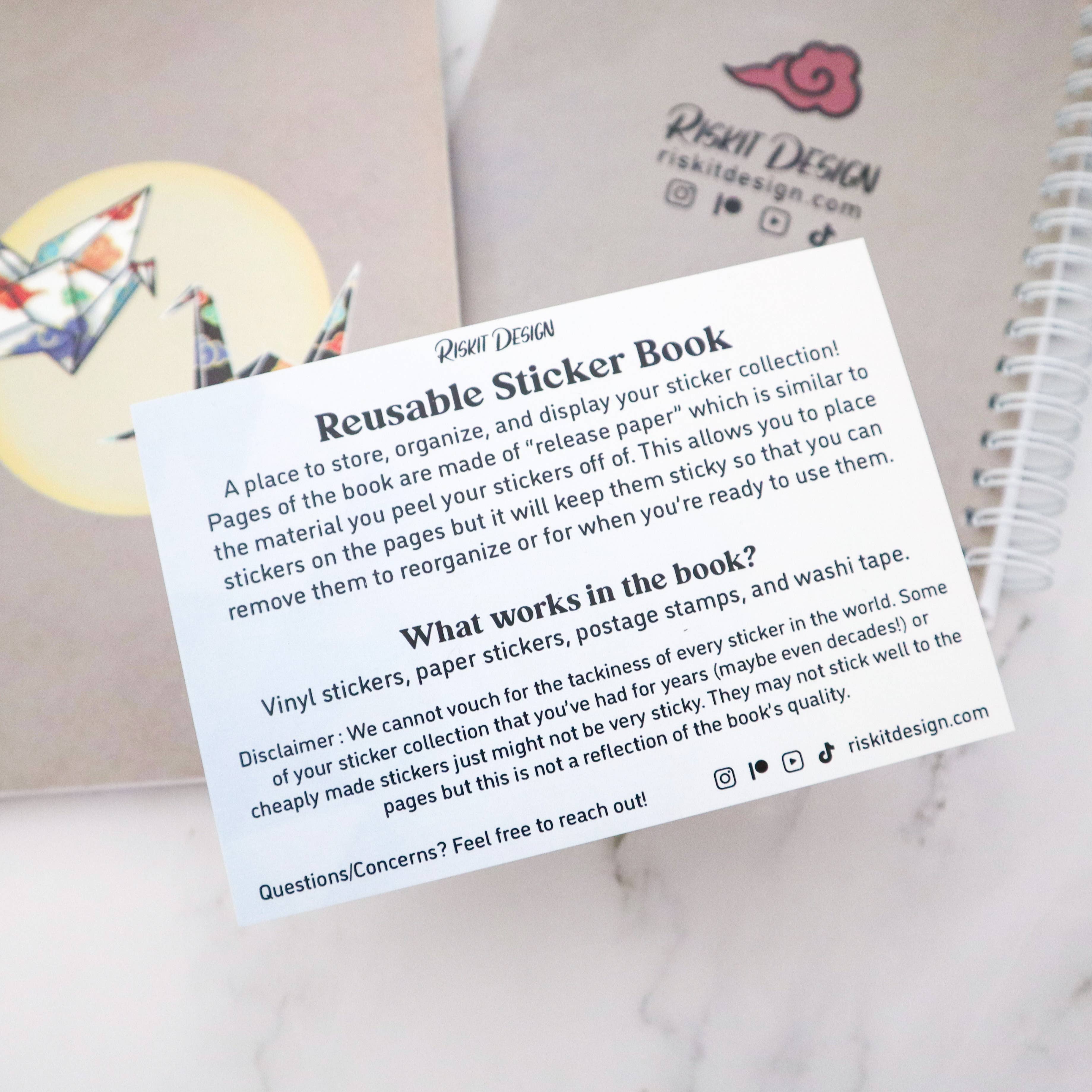 Riskit Design - Vente Autocollant - Livre d'autocollants réutilisables Origami Cranes4