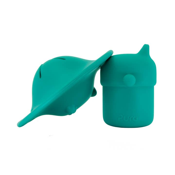 PURA STAINLESS - Wholesale Drinking Glass/Cup - Kids & Baby - My-My Silicone Sippy + Snack Cup Bundle, Mint