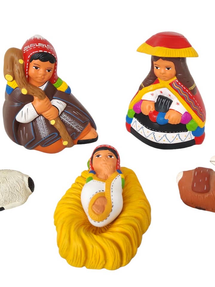 Keramische Cusco Kerststal Set voor wholesale door Sedona Spirit