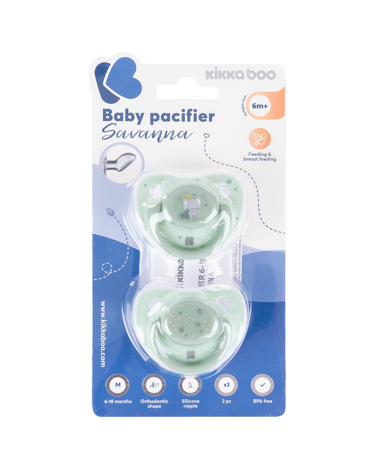 Kika Group Ltd. – wholesale Pacifier – Baby – Pacifier 6-18m Savanna Mint 2pcs