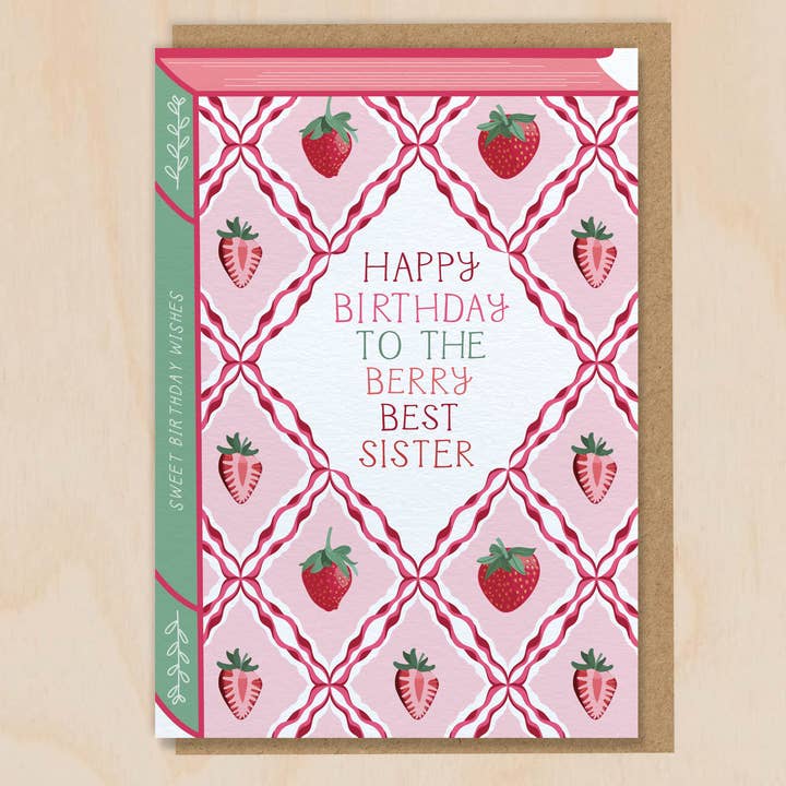 Happy Birthday to the Berry Best Sister for wholesale by Two For Joy Illustration