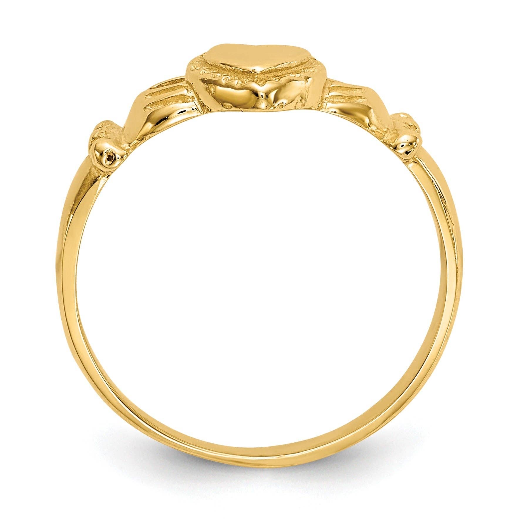 FCJ Jewelry LLC - Vendita all'ingrosso Anello midi/a fascia - Anello Claddagh irlandese in oro 14k3
