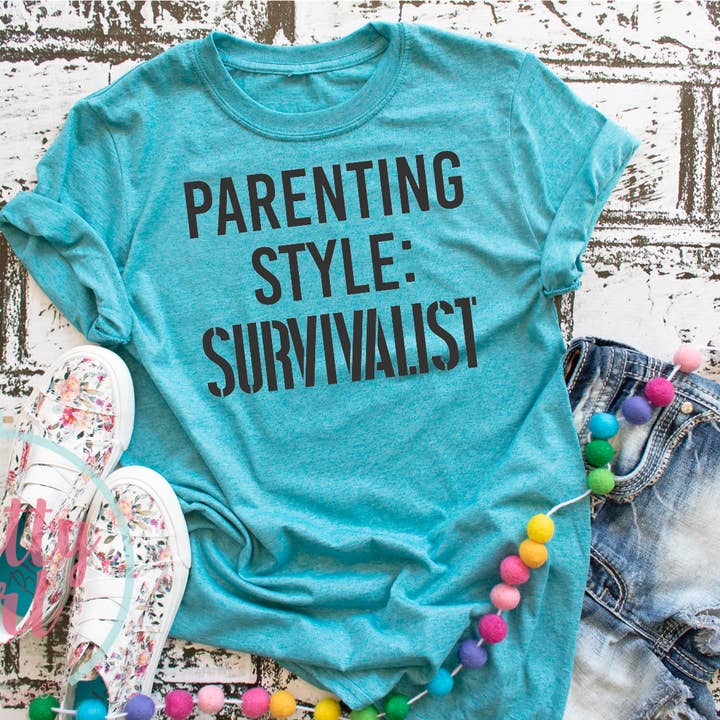 Parenting style survivalist ADULT TSHIRT for wholesale by Pretty Girl Bows and Things
