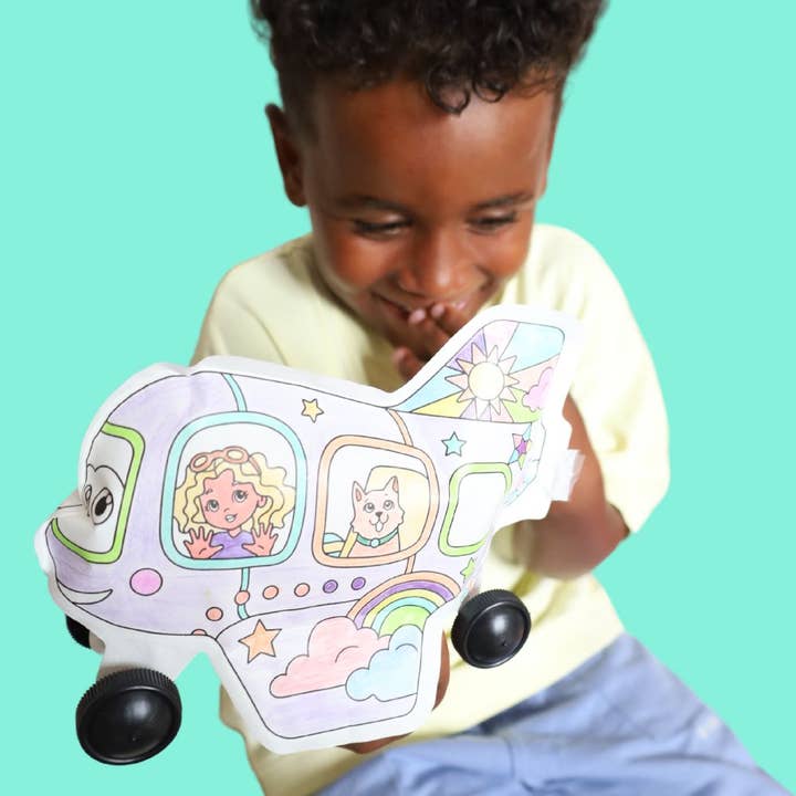 ARA-CREATIVE - Wholesale Coloring Book - Kids & Baby - 2 Color-In Inflatable Pack – Airplane + Helicopter