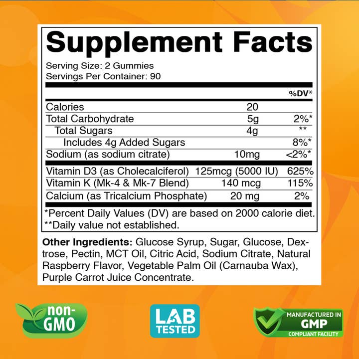 Vitamatic - Wholesale Oral Supplement/Vitamin - Vitamin D3 + K2 Gummies – Bone & Heart Health 180 Gummies 1
