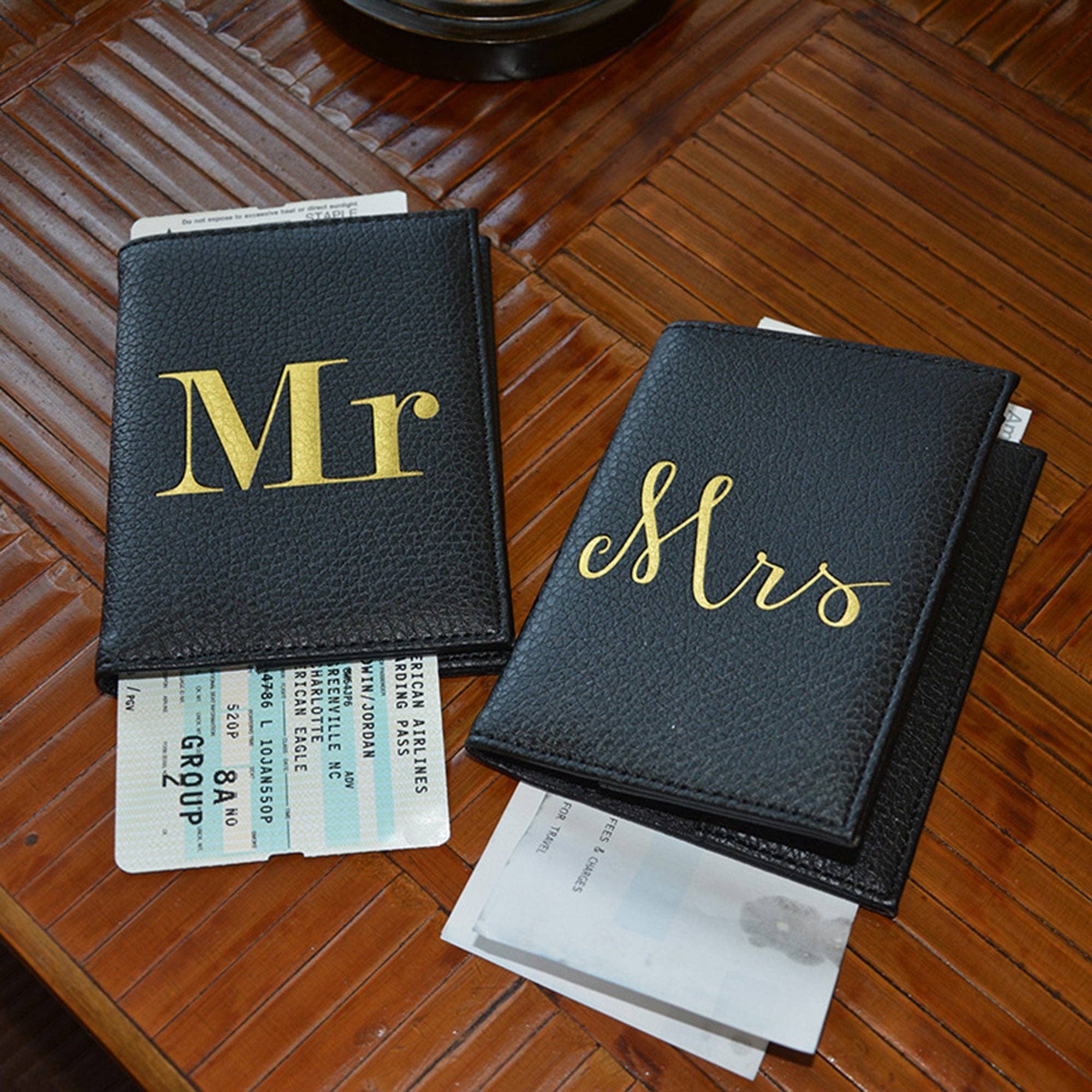 Mainstreet Collection - Wholesale  - Mr & Mrs Passport Holder Set1