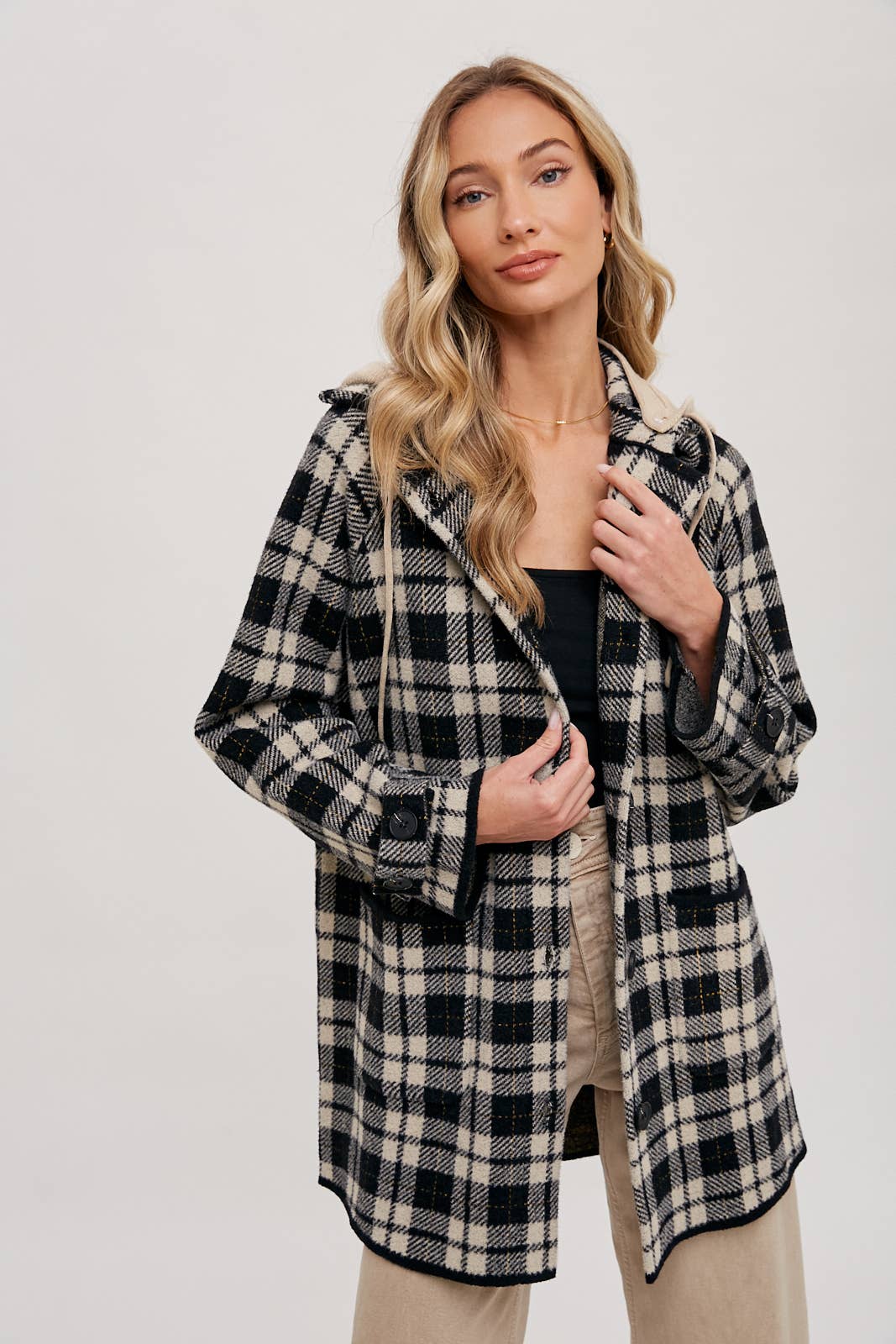 Bluivy - Wholesale Jacket - Women's - PLAID HOODIE JACKET16