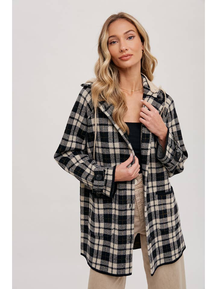 Bluivy - Wholesale Jacket - Women's - PLAID HOODIE JACKET16