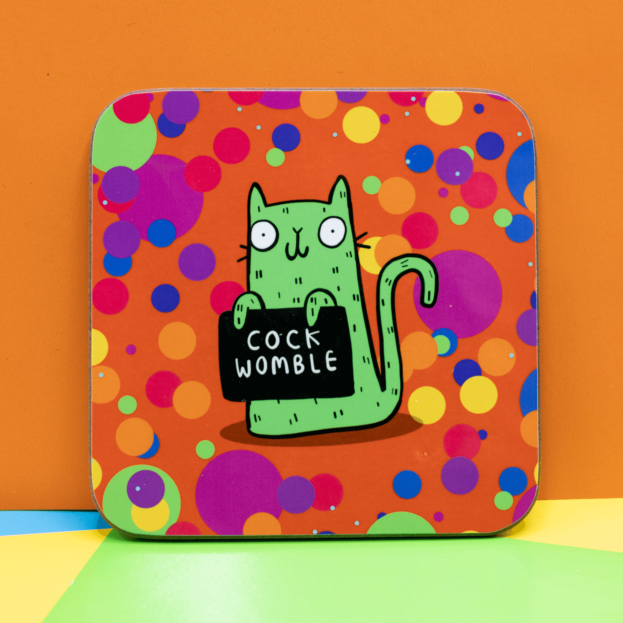 Katie Abey - Wholesale Coasters - Sweary Cat C*ck Womble Coaster1