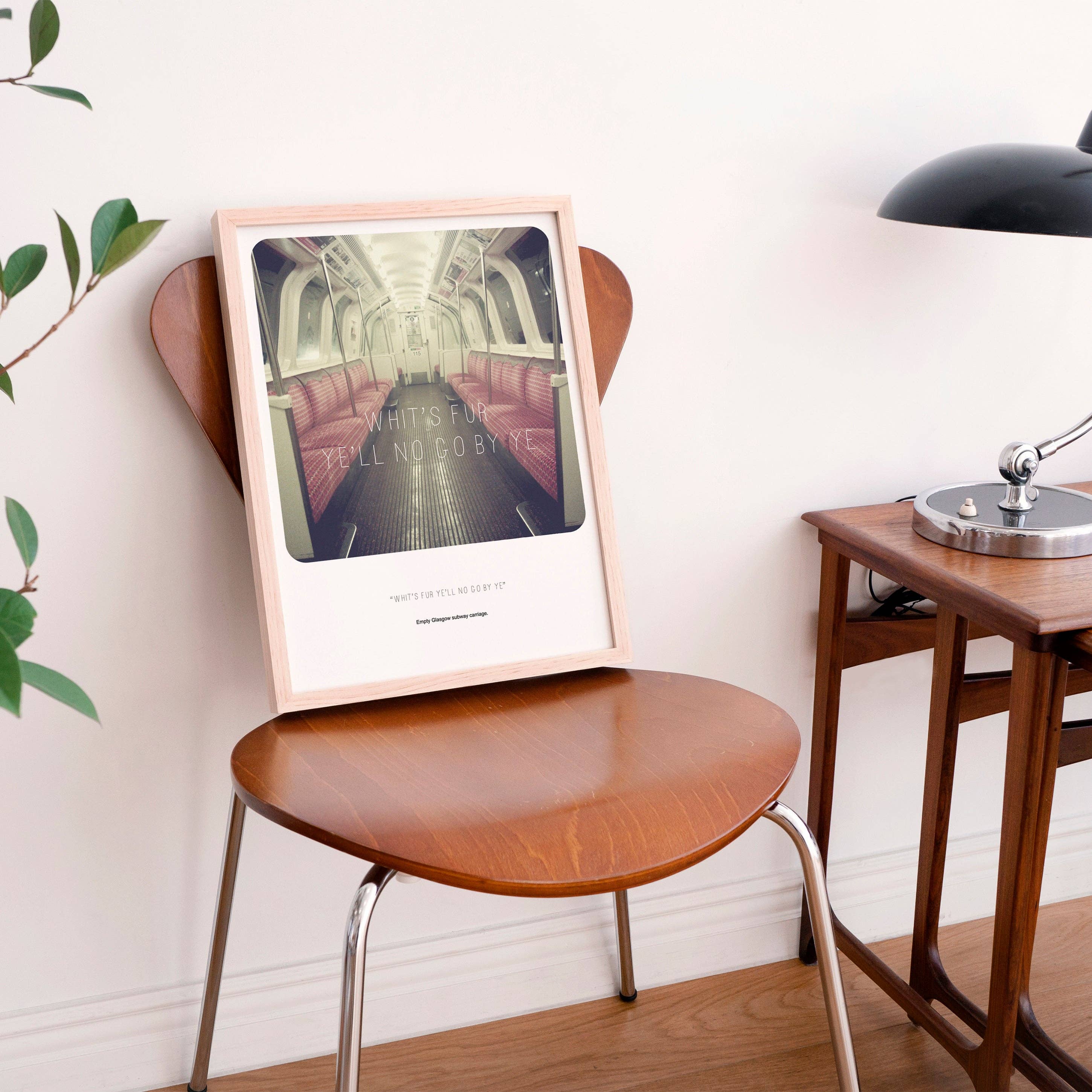 Neon Gray - Wholesale Art Print - Scottish Banter Print Empty Subway Car2