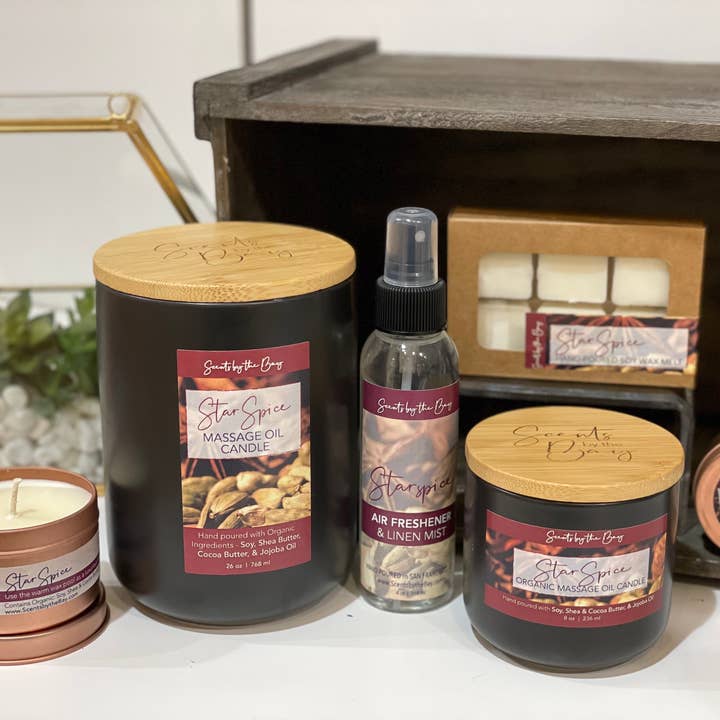 Scents by the Bay - Wholesale Jar/Filled Candle - 26 oz Reusable Ceramic: Organic Massage Oil Candle10