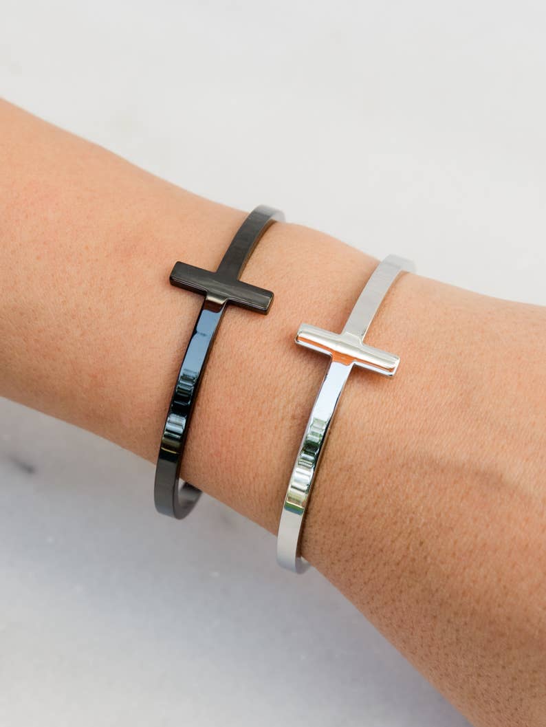 Christina Christi - Wholesale Bangle Bracelet - Cross Bangle Bracelet, Cross Bracelets, Cuff Bracelets1