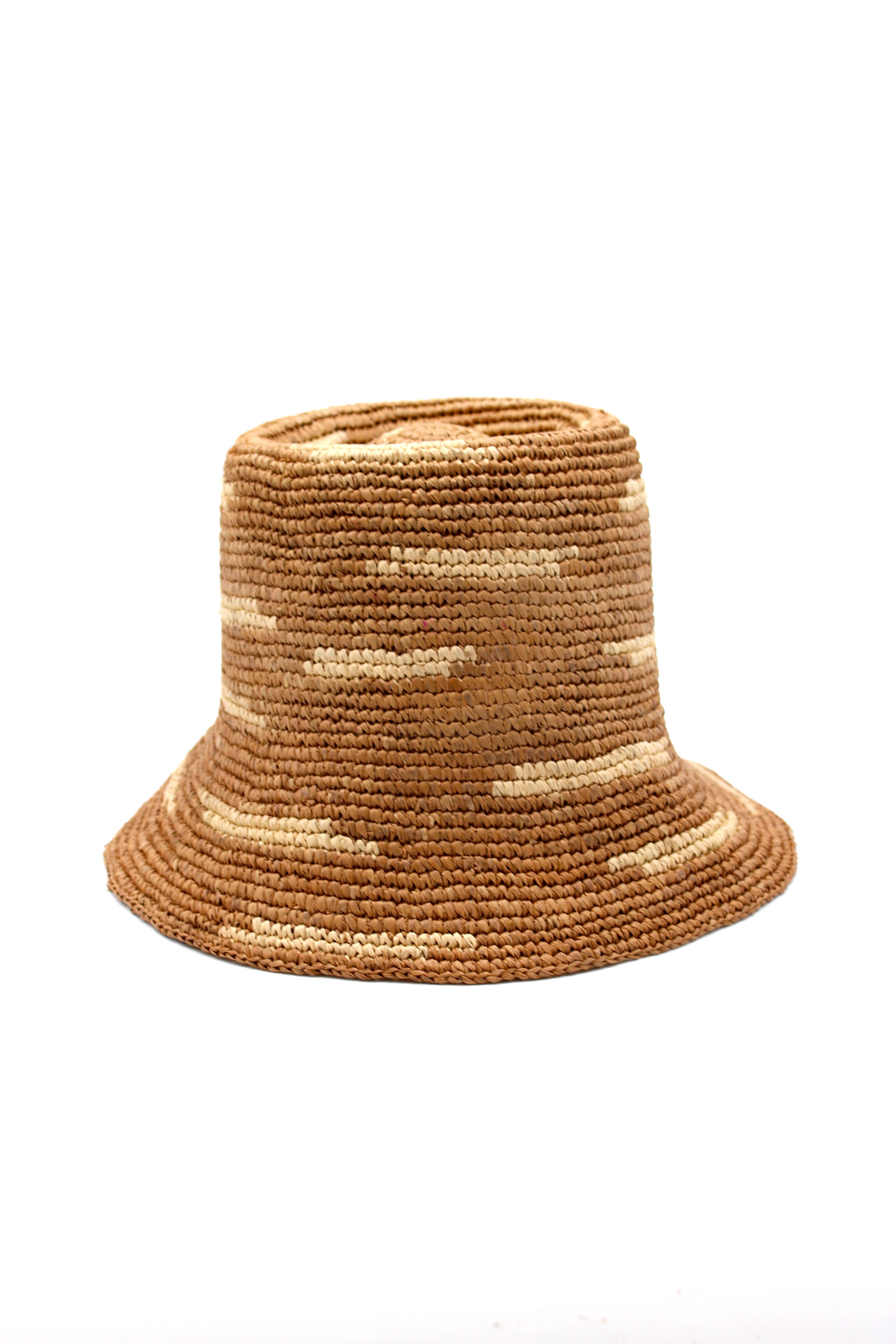 Shebobo - Wholesale Straw Hat - Women's - Taylor 3" Brim Crochet Bucket Straw Hats with Zebra Stripe3