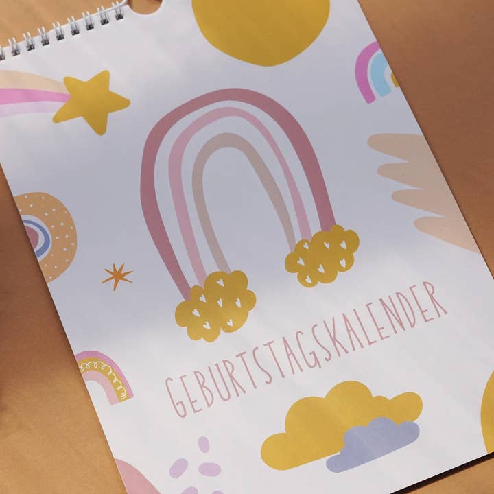 Geburtstagskalender "Regenbogen" für den Großhandel von Modern Kids Art