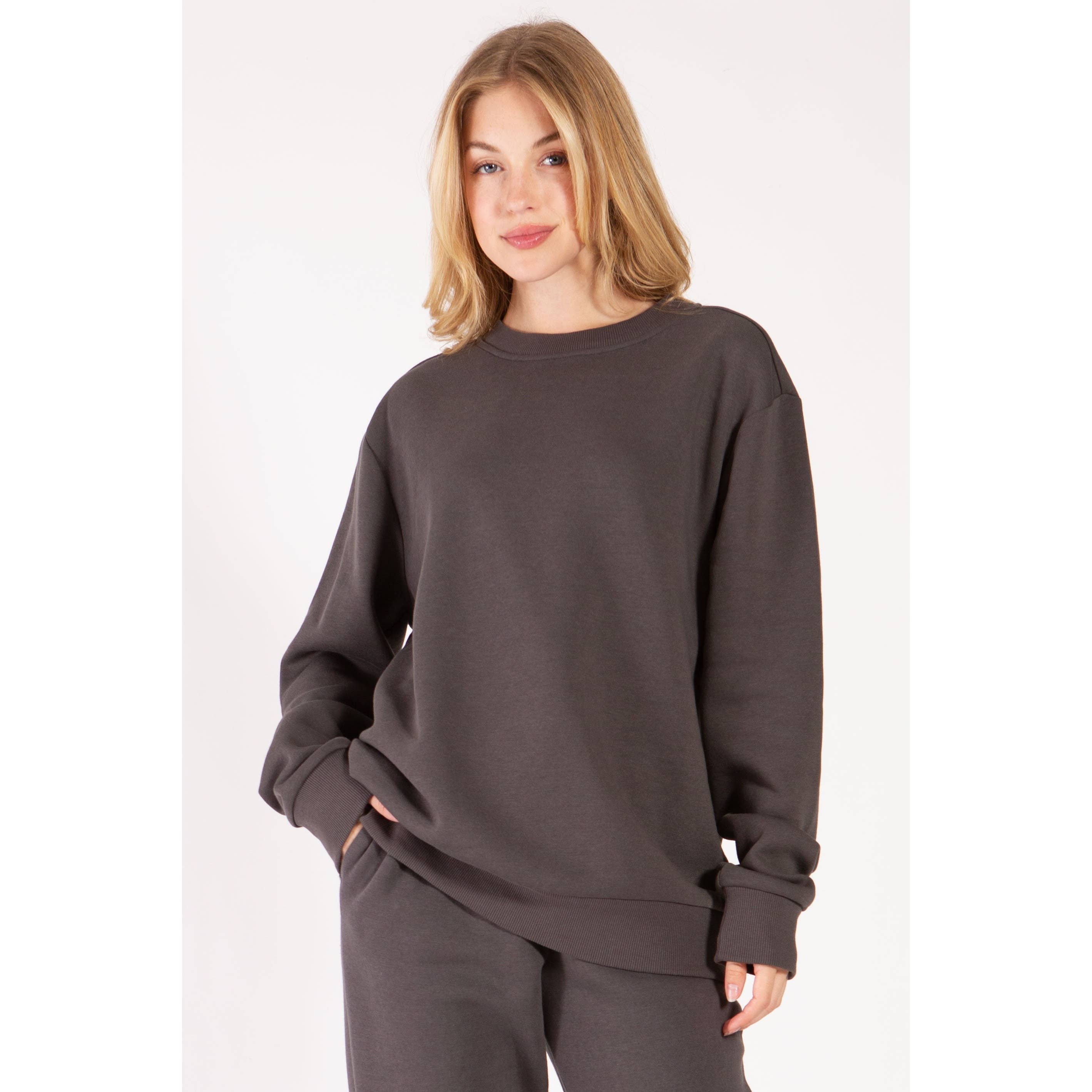 Timeless - Vente Sweat-shirt – femme - Sweat-shirt en molleton à col rond surdimensionné1