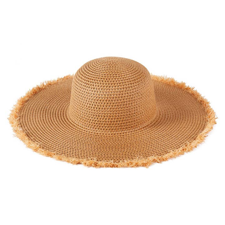 Sensibling Corp. - Wholesale Straw Hat - Women's - Frayed Edge Floppy Straw Sun Hat17