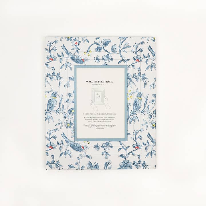 Craft Boat - Wholesale Picture Frame - INDIGO BLOCK PRINTED WALL PICTURE FRAME