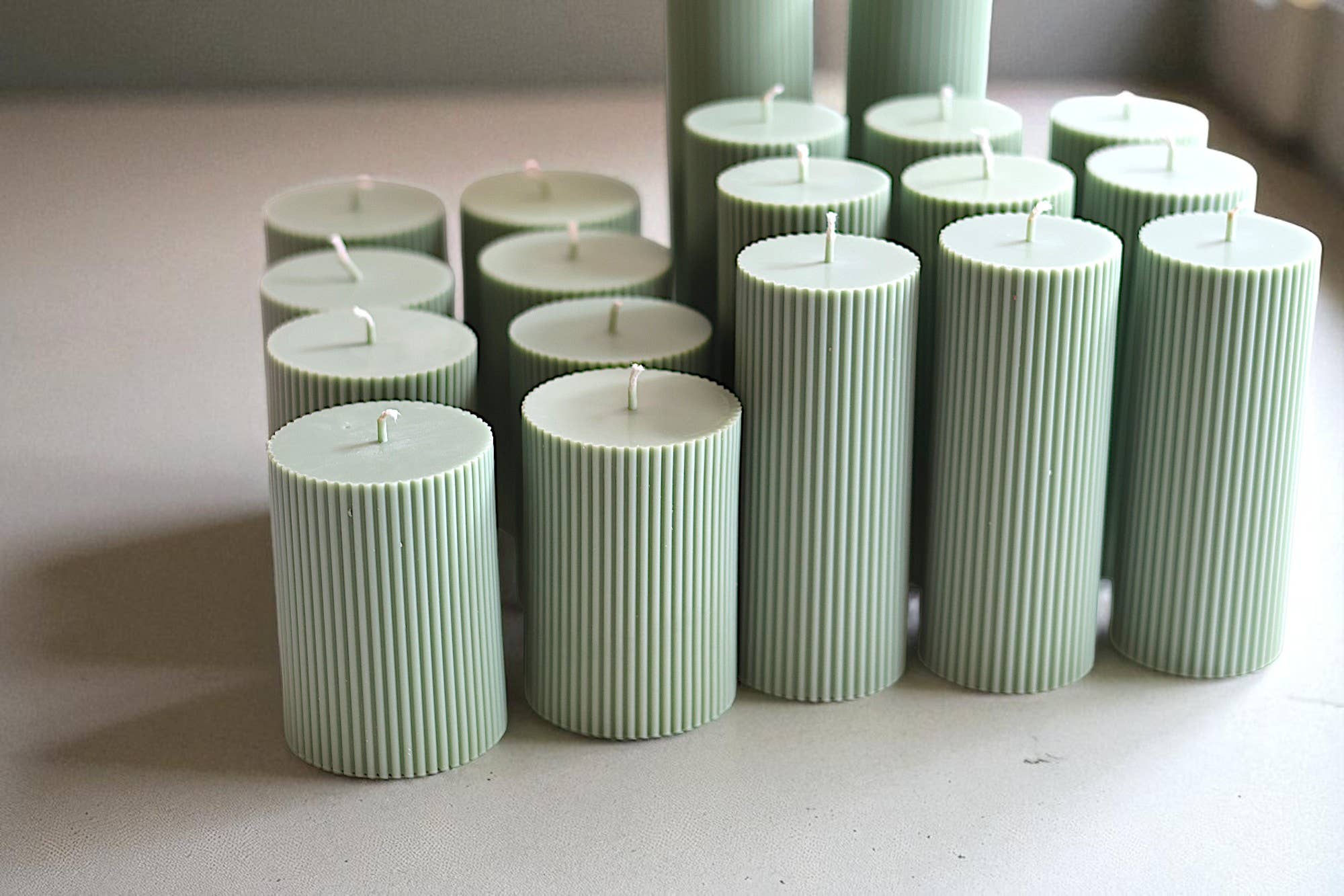 Agaboo Candle - Wholesale Pillar Candle - Oversized Textured Ribbed Pillar Candles5