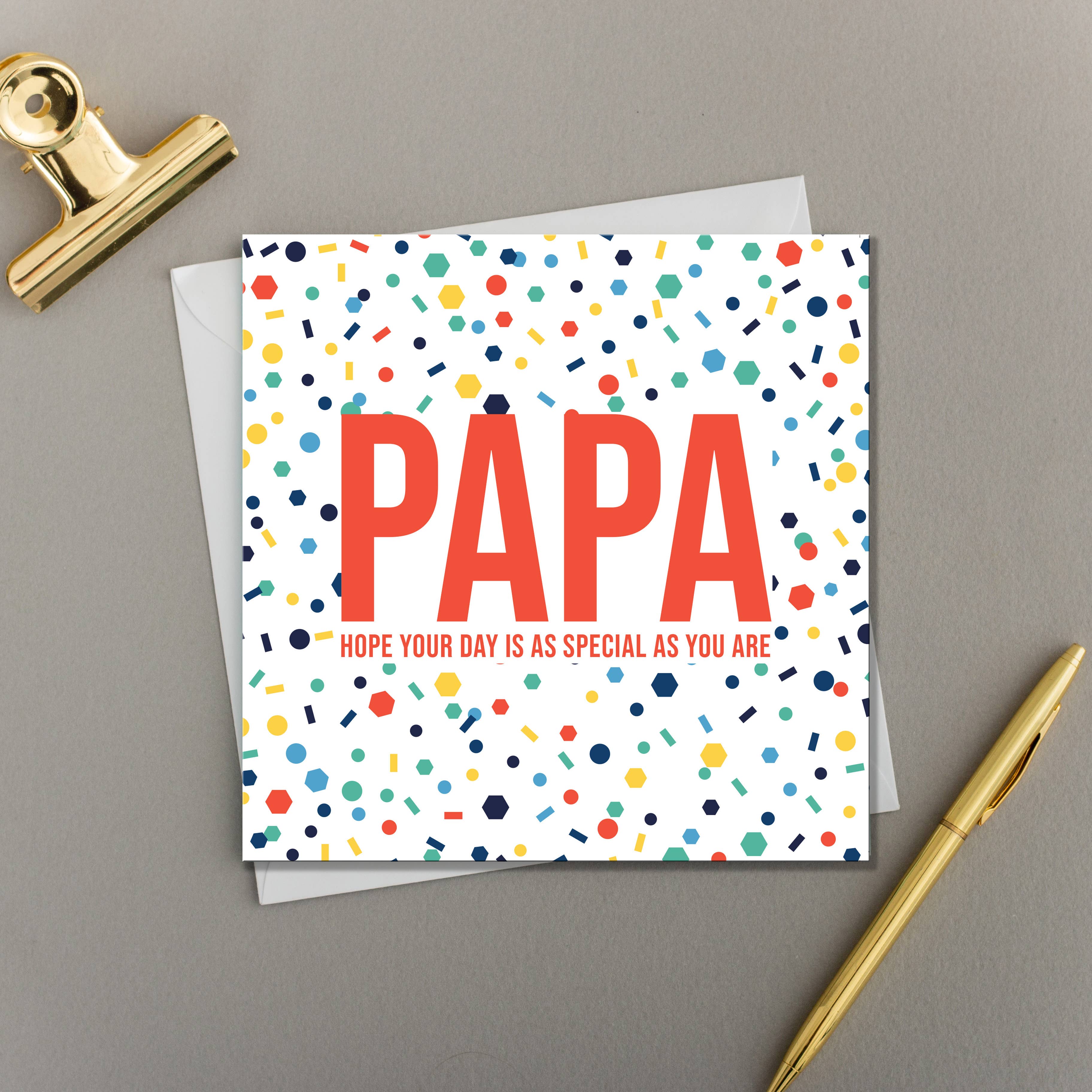 Eastern Print Studio – wholesale Father’s Day card – x6 PAPA | Confetti Collection0