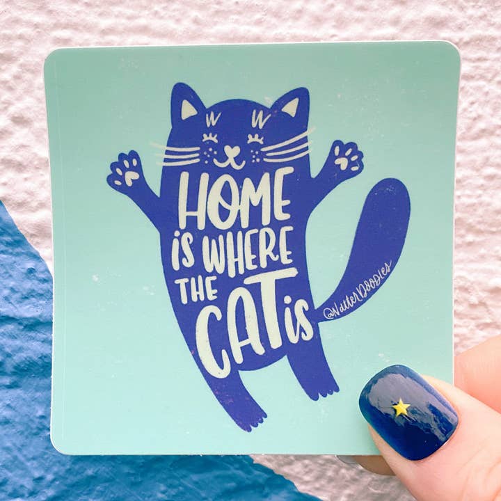 NatterDoodle – Engroshandel Armbånd til telefoner – Home Is Where the Cat Is klistermærke - vinyl, vandtæt0