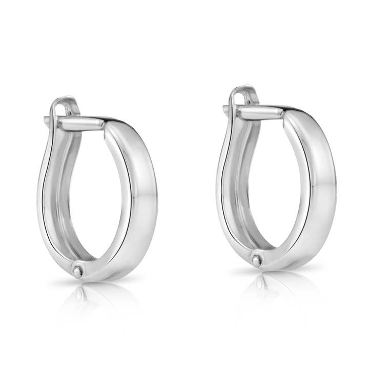 14K White Gold Huggie Hoop Earrings for wholesale by NY Gold & Silver Trading Inc.