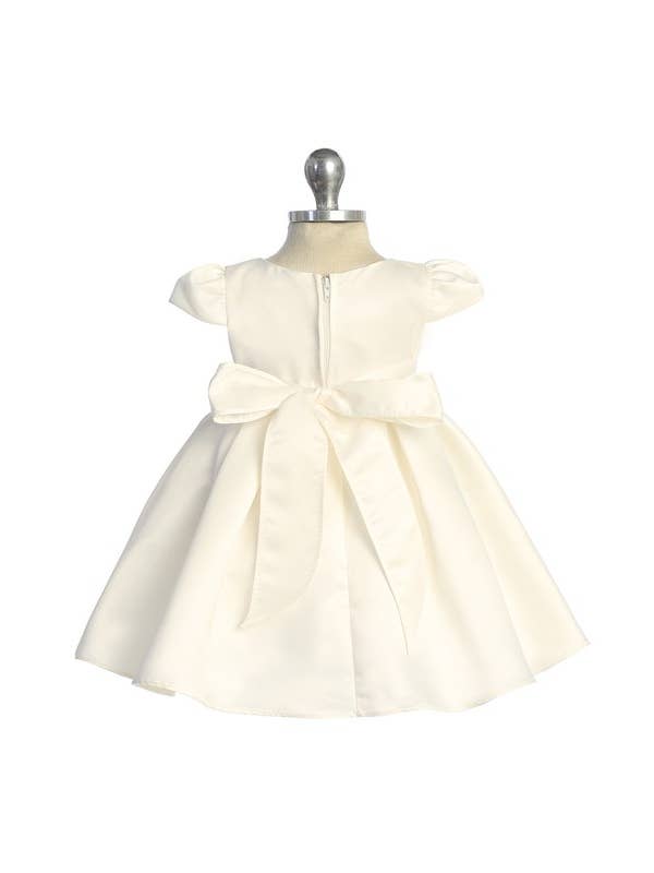 Kid's Dream - Wholesale Dress - Baby - Classic Pleated Baby Dress with Pearl & Rhinestone Trim2