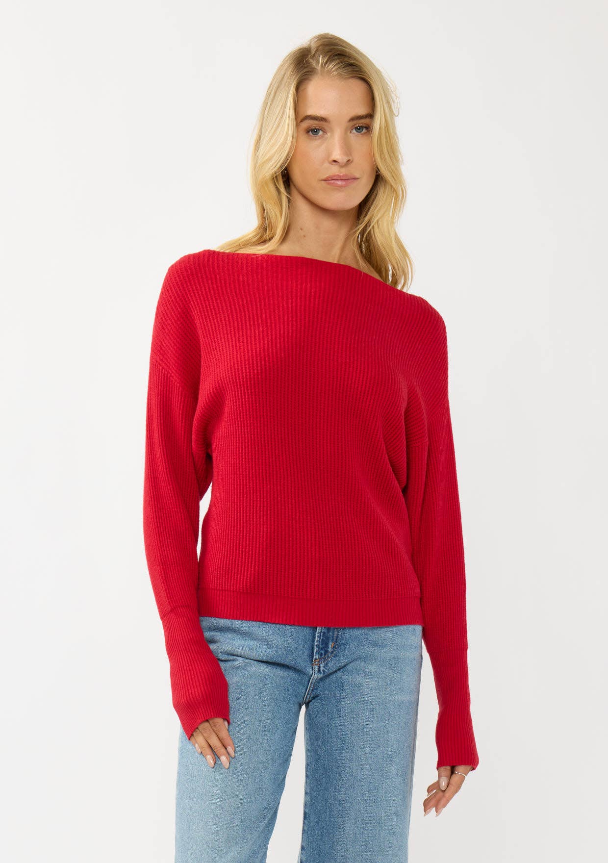 Lovestitch - Vente Pull en maille – femme - Pull en tricot gaufré à manches longues0