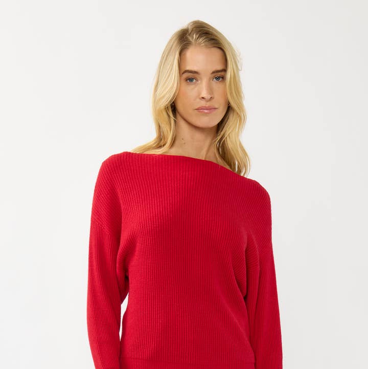 Lovestitch - Wholesale Knit Sweater - Women's - Long Sleeve Waffle Knit Pullover Sweater0