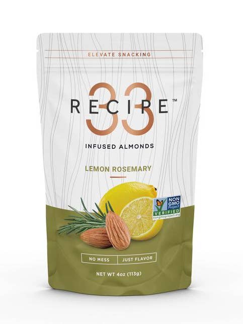 Lemon Rosemary Infused Almonds for wholesale by RECIPE 33