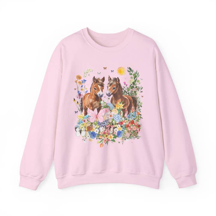 Cottagecore Pferde-Sweatshirt mit bezaubernder 90er-Ästhetik für den Großhandel von Opal and June